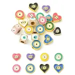 20Pcs 5 Styles Evil Eye Theme Alloy Enamel Beads