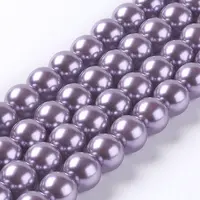 Eco-Friendly Dyed Glass Pearl Round Beads Strands
