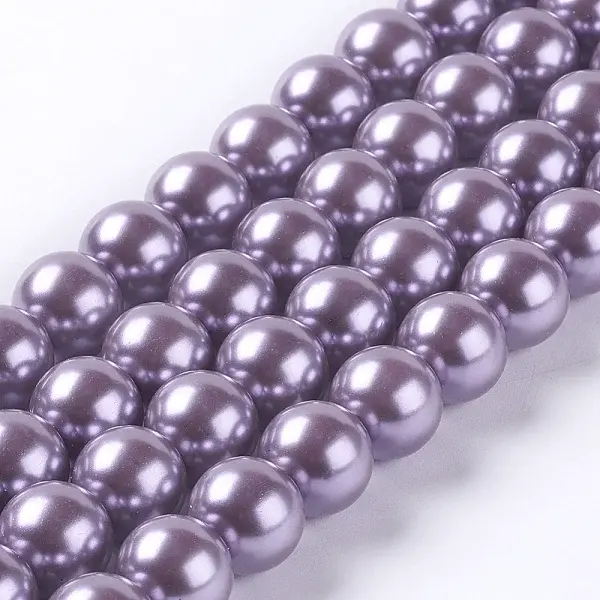 Eco-Friendly Dyed Glass Pearl Round Beads Strands