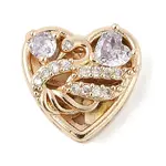 Brass Micro Pave Cubic Zirconia Beads