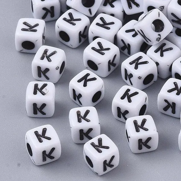 White Opaque Acrylic Beads