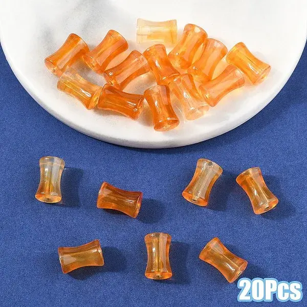 20Pcs Transparent Acrylic Beads Ink Wind Gradient Effect