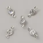 Brass Pave Clear Cubic Zirconia Connector Charms