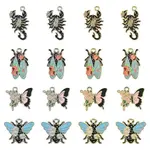 16Pcs 8 Styles Alloy Enamel Pendants