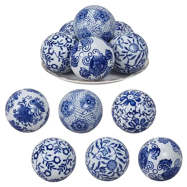 6Pcs 6 Styles Handmade Porcelain Beads