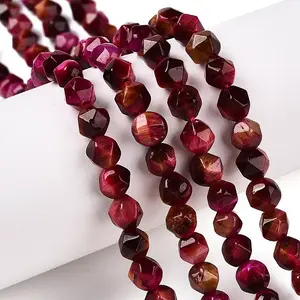 Dyed Natural Tiger Eye Beads Strands