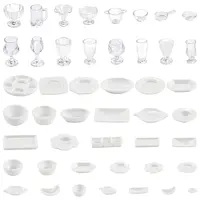 2Sets DIY Plastic Miniature Tableware Plate Dishes Set