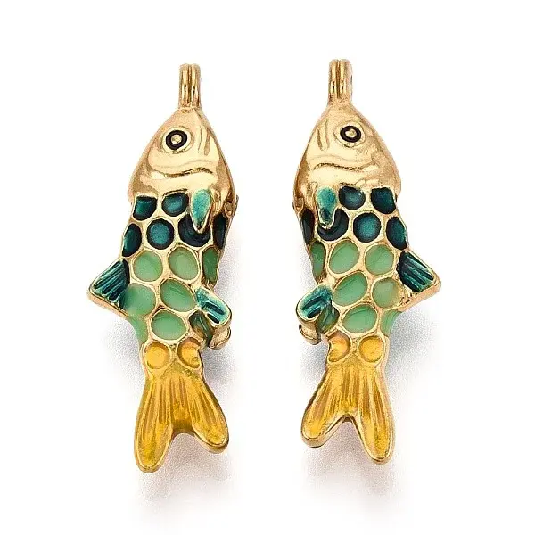 304 Stainless Steel and Enamel Pendants