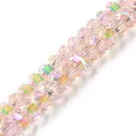 Transparent Electroplate Glass Beads Strands