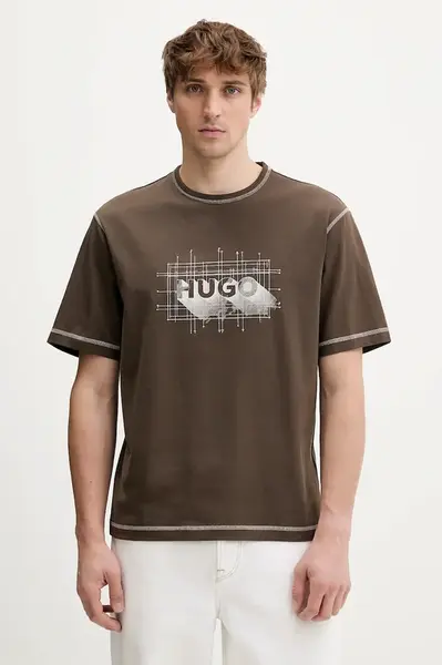 Bavlněné tričko Hugo Blue Nothal