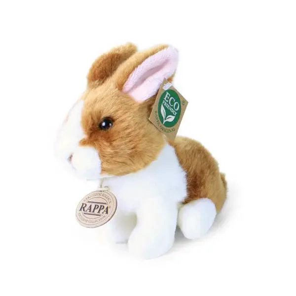 Plyšový králík bílo-hnědý sedící 16 cm ECO-FRIENDLY