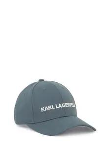 Karl Lagerfeld Čiapka 'Essential'  modrosivá / biela