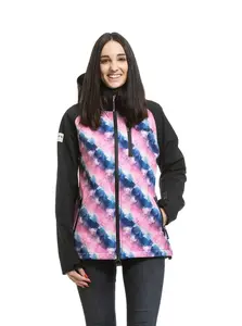 Meatfly dámská softshell bunda Zaja Black / Bubbles | Černá | Velikost XL