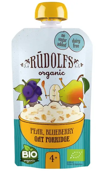 Rudolfs Hruška, borůvka, celozrnná ovesná kaše BIO kapsička 110 g