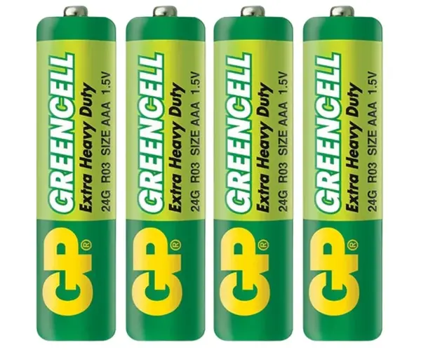 Mikrotužkové baterie GP Greencell Extra Heavy Duty AAA - 4 ks