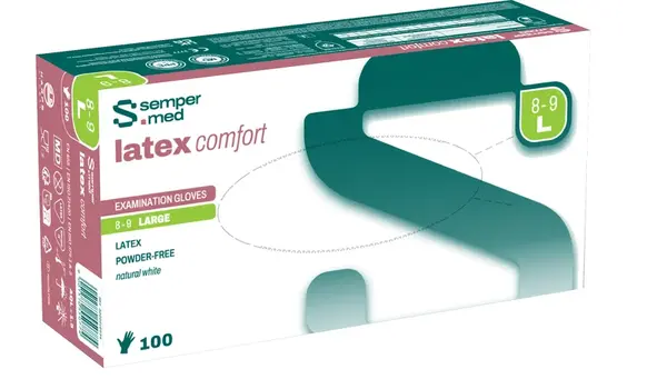 Sempermed Latex Comfort vel. L vyšetřovací rukavice nepudrované 100 ks
