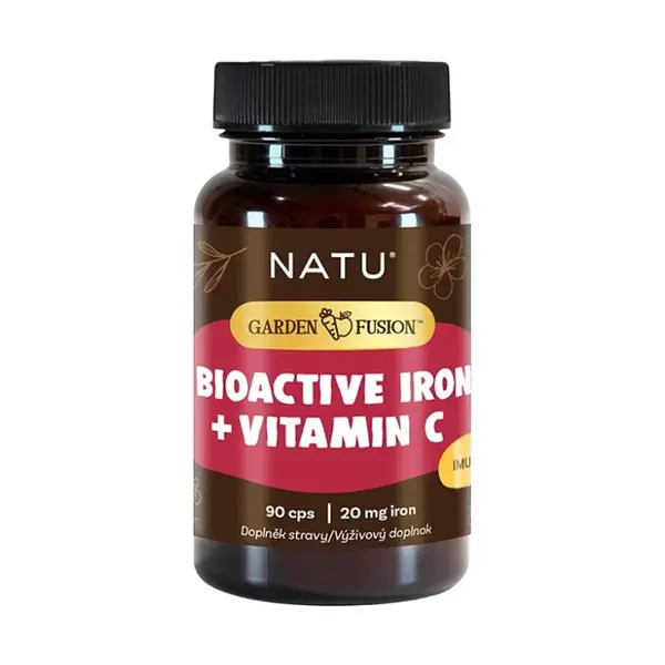 NATU Garden Fusion Bioaktivní železo 20 mg s vitaminem C 90 kapslí