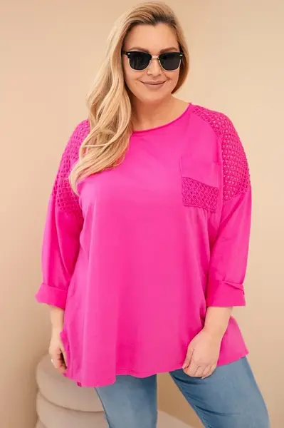 Kesi Włoski dámska plus size mikina fuchsiová