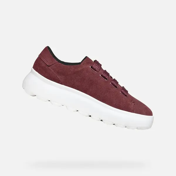 Burgundy women's sneakers Geox Spherica EC4.1 - Women's