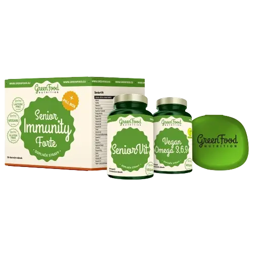 GREENFOOD NUTRITION Senior Immunity Forte + Pillbox 2 x 120 kapslí