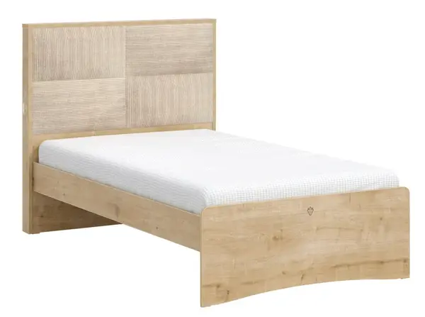 Studentská postel 120x200cm s čelem a usb cody - dub