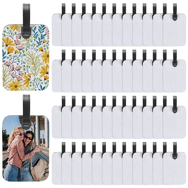 50Pcs Rectangle Chloroprene Rubbe Luggage Tag
