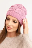 Kesi Dámská zimní čepice s vlnou a strukturovaným vzorem K432 jasno fialová