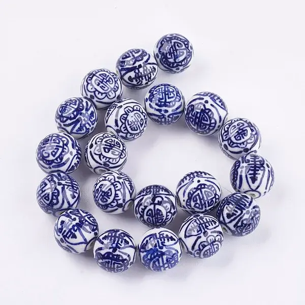 Handmade Blue and White Porcelain Beads