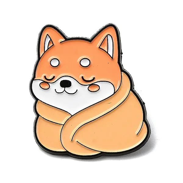 Shiba Inu with Blanket Enamel Pins
