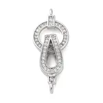 Brass Clear Cubic Zirconia Fold Over Clasps