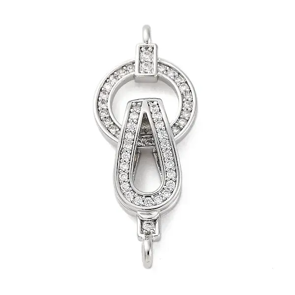 Brass Clear Cubic Zirconia Fold Over Clasps