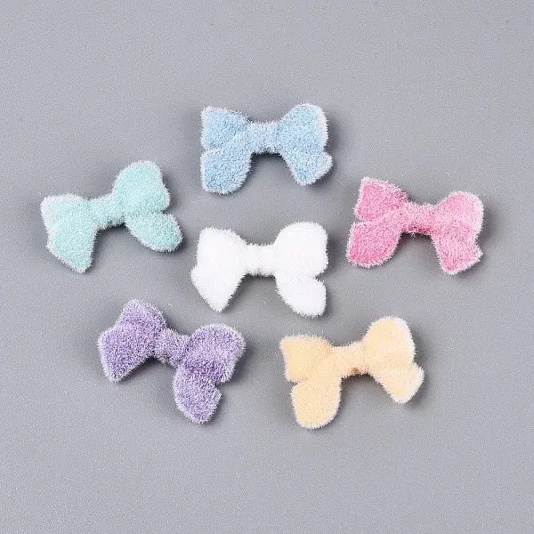Flocking Opaque Acrylic Bowknot Beads