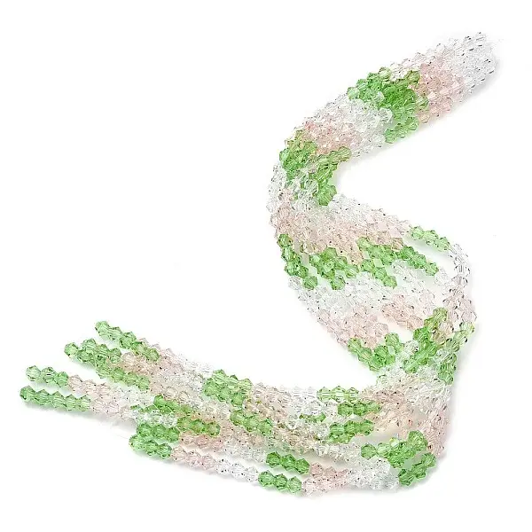 Transparent Gradient Color Glass Beads Strands