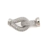 Brass Micro Pave Clear Cubic Zirconia Fold Over Clasps
