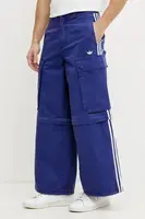 Bavlněné kalhoty adidas Originals CARGO PANTS pánské, fialová barva, jednoduché, JY6294