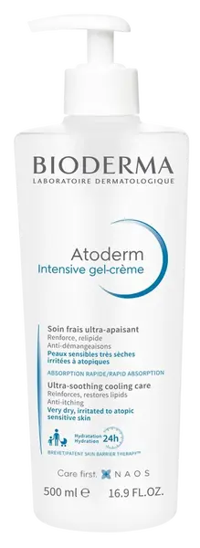 BIODERMA Atoderm Intensive gel-krém - zklidňující chladivý tělový krém proti svědění 500 ml