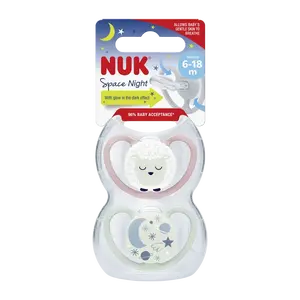 NUK Dudlík Space Night 6-18 m 2 ks