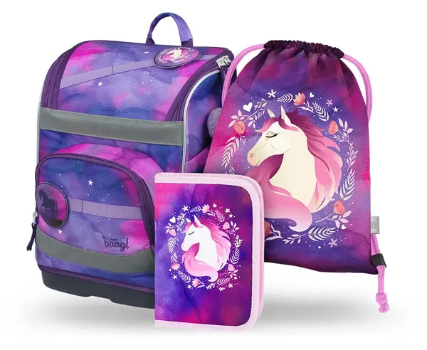 Baagl SET 3 Zippy plus Kůň: aktovka, penál, sáček