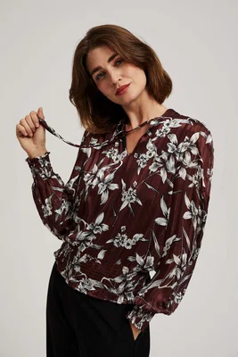 Marisse Chestnut Floral Pattern Shirt