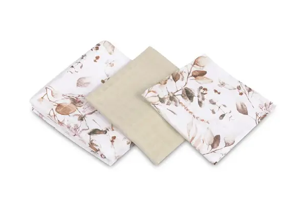 SENSILLO Mušelínové pleny 3 ks – sada různých velikostí - Květinky