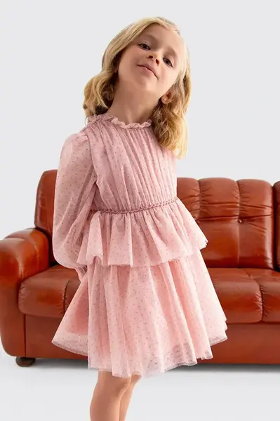 Dívčí šaty Abel&Lula růžová barva, mini, 5532