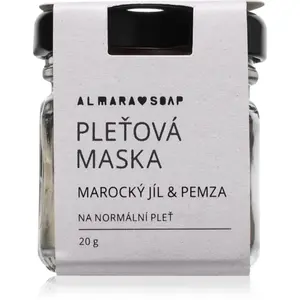 Almara Soap Face Moroccan Clay & Pumice peelingová pleťová maska pro normální pleť 20 g