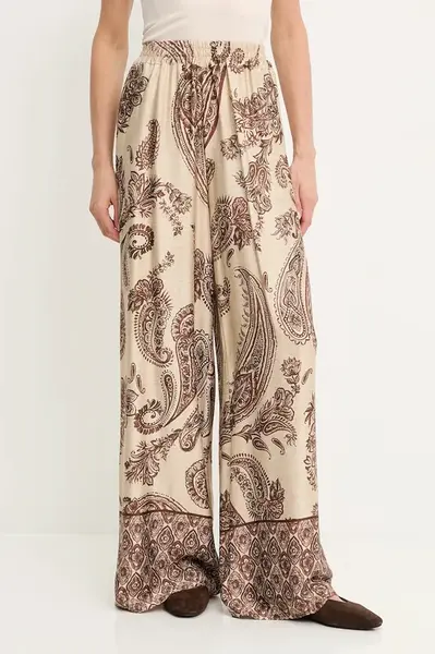 Kalhoty Answear.LAB dámské, hnědá barva, high waist