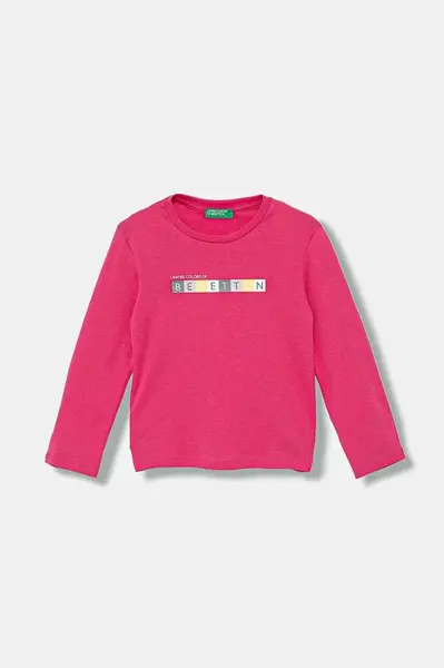 Dětské bavlněné tričko s dlouhým rukávem United Colors of Benetton