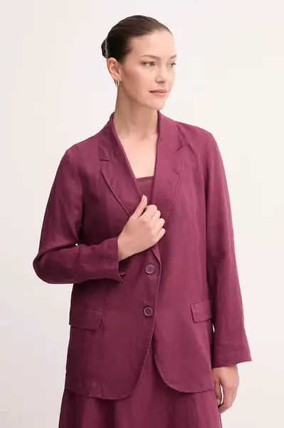 Plátěné sako United Colors of Benetton zelená barva