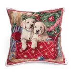 Gobelínový povlak na polštářek VÁNOČNÍ ŠTĚŇATA 45 x 45 cm