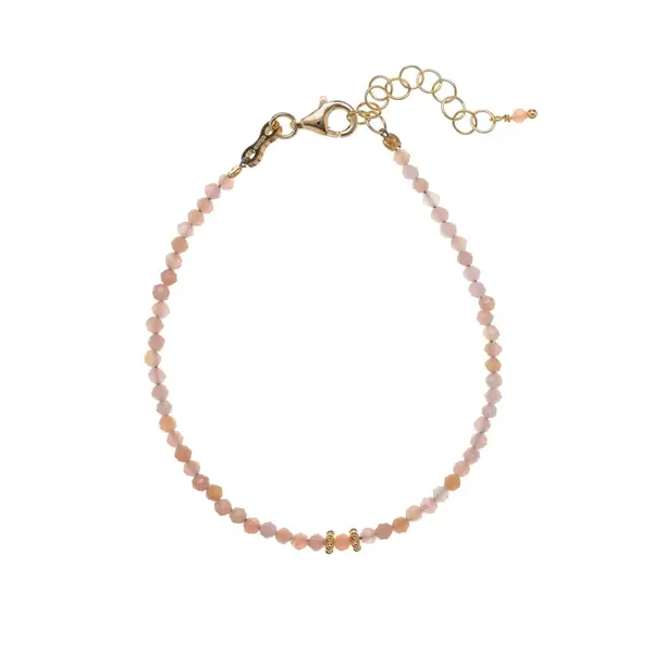 Alisia Pozlacený náramek s korálky růžového opálu AL1631-Oro-OpaleRosa