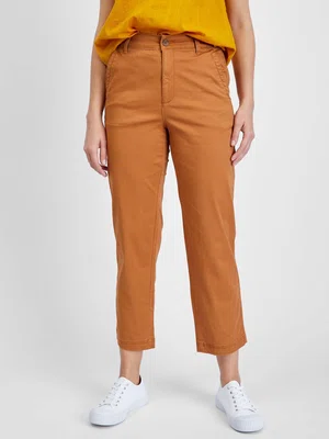 GAP Kalhoty khaki girlfriend high rise - Dámské