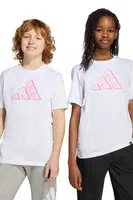 Dětské bavlněné tričko adidas bílá barva, s potiskem, JV5105