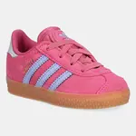 Dětské semišové tenisky adidas Originals GAZELLE růžová barva, JR5938